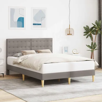 Zdjęcie produktu dla Maison Exclusive – rama łóżka z zagłówkiem Taupe 120 x 190 cm Tkanina