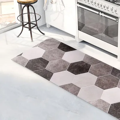 Productafbeelding van Keukenmat 120 cm, hexagonaal, antislip, vinyl, voor keuken