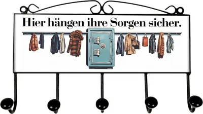 Produktbild von Tresor - Sorgen hängen sicher Kleiderhaken Leiste mit 5 Haken