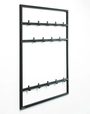 Produktbild von Wandgarderobe Halvard 100 cm, SCHWARZ MATT, für Jacken, Mäntel und Kleidung