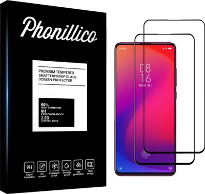 Image de Verre trempé pour Xiaomi MI 9T / MI 9T PRO [2 pièces] Protection d'écran Screen Protector avec bord noir Film anti-rayures verre résistant Phonillico®