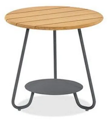 Produktbild von Niehoff Rhondo Outdoor Beistelltisch rund Ø 50 cm Teakholz Aluminium witterungsbeständig