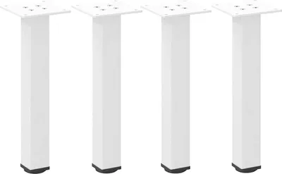 Image de vidaXL Pieds de table basse 4 pcs. Blanc 30-32 cm Acier