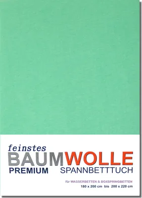 Produktbild von Baumwolle-Jersey-Spannbetttuch 180 bis 220 cm GRÜN