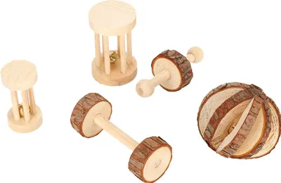 Produktbild von 5pcs/Set kleiner Haustier Hamster Holzsicherheit Spielzeugmolar Zähne für Kaninchen Meerschweinchen