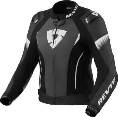 Produktbild von Revit Xena 4 Pro Damen Motorrad Lederjacke, schwarz/weiß, 46