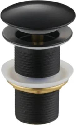 Produktbild von Klick-Klack Ablaufgarnitur Waschbecken Ohne Überlauf, Messing, Schwarz, 40 Mm