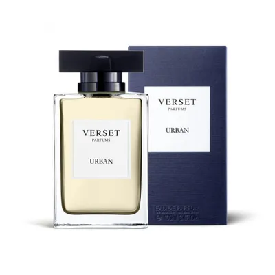 A perfume bottle and its box are displayed against a white background.