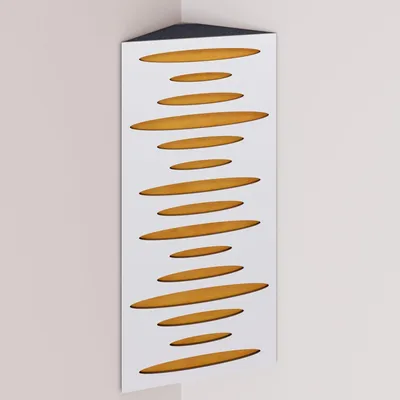 Obrázok produktu pre Sada 6 kusov rohových basových pascí PULSE, materiál: zamat, rozmer: 50x23x10 cm, farba: biela/žltá