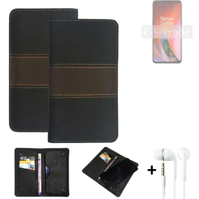 Produktbild von K-S-Trade Handyhülle + Kopfhörer kompatibel mit OnePlus Nord 2 5G Schutzhülle Walletcase Bookstyle Tasche Schutz Case Hülle Wallet Cover