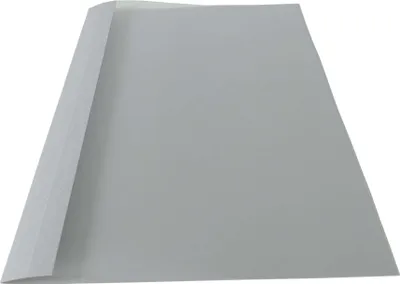 Produktbild von Ösenmappe, Lederstruktur, 12 mm, Farbe grau, glasklare Folie, VPE= 100 St.