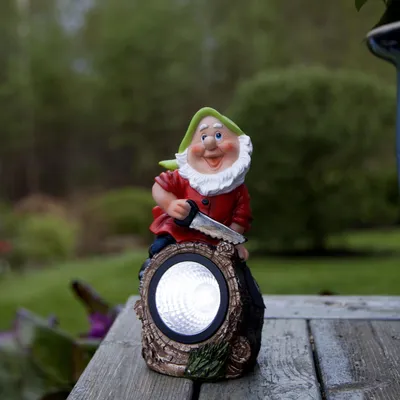 Zdjęcie produktu dla Szwedzka dekoracja solarna ogrodowa LED Krasnal GNOMY podświetlana IP44