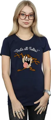 Obrázek produktu pro Looney Tunes - Dámské tričko "That's All Folks" BI1223 (L) (námořnická modrá)