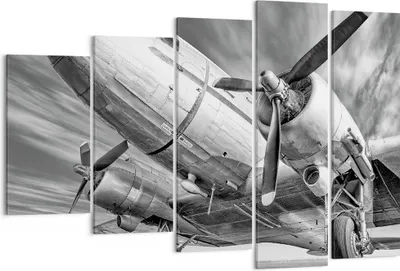 Produktbild von Bild auf Leinwand - Leinwandbild - 5 Teile - Flugzeug Retro Flugzeug - 150x100cm - Wand Bild - Wanddeko - Wandbilder - Leinwanddruck - Bilder - Wanddekoration - Leinwand bilder - EG150x100-4952