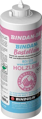 Produktbild von spezieller schadstofffreier Holzleim für die Kalt- und Heißverleimung inklusive 1 Pinsel von E-Com24 zum Auftragen und Leimspachtel (1000 g)