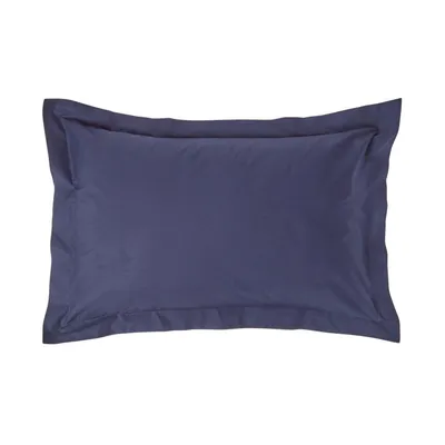 Produktbild von HOMESCAPES Kopfkissenbezug mit Stehsaum marineblau, Fadendichte 200, 48 x 74 cm