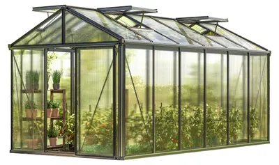 Immagine prodotto di GFP Serra Diamas 24 Light 235 x 460 cm, lastre a doppia parete spesse 12 mm, colore antracite