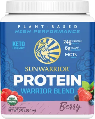 Produktbild von Sunwarrior Warrior Blend Organic (375g) Berry Shortcake - Eiweiße - Veganes Eiweiß