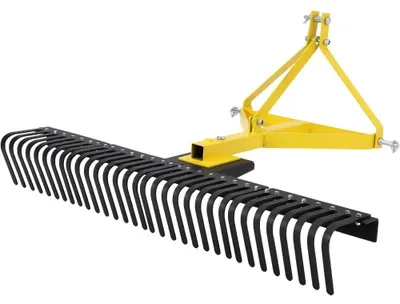 Immagine prodotto di Aratro e erpicatore per trattore - Erpicatore a traino con attacco a 3 punti - Larghezza di lavoro: 150 cm - Rotazione a 360° - 30 lame in acciaio - Adatto per trattori compatti di categoria 0 e 1
