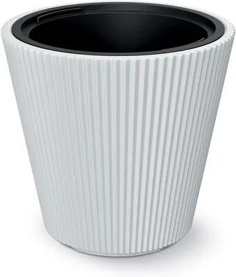 Immagine prodotto di Grande vaso da fiori in plastica bianca da 40 cm con inserto