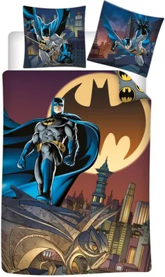 Produktbild von Bettwäsche Batman, für Einzelbett, Bettbezug 140 x 200 cm + Kissenbezug 65 x 65 cm, PolyBaumwolle