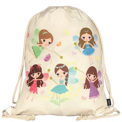 Immagine prodotto di HECKBO Sacca sportiva bambina con motivo fate | Sacca palestra per asilo, scuola, danza, balletto e tempo libero | 40 × 32 cm