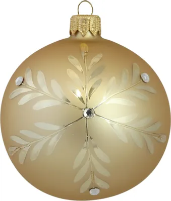 Produktbild von Glaskugel mit Schneeflocke Gold