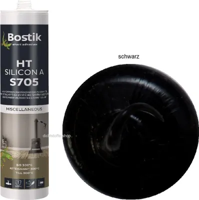 Produktbild von Bostik S705 HT Silicon A Hochtemperatur Silikon Dichtstoff 300ml Kartusche schwarz
