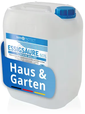 Produktbild von Nanoprotect Essigsäure 60% | 10 kg | Klimaneutral | Ideal als Reiniger und Entkalker | Für Haus und Garten