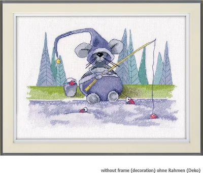 Produktbild von Kreuzstich-Stickset "Erbsen und Angeln", 22x15cm