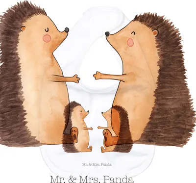 Produktbild von Mr. & Mrs. Panda Lätzchen Igel Liebe - Weiß - Geschenk, Freund, Schlabberlatz, Babylätzchen, Freundin, Spucklätzchen, Kinderlätzchen, Für Babys, Hochzeit, Partner