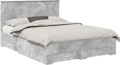Obrázek produktu pro vidaXL Rám postele se zásuvkami betonově šedý 150 x 200 cm materiál na bázi dřeva