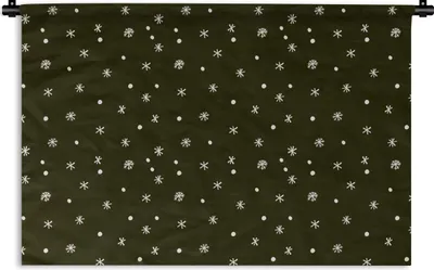Produktbild von MuchoWow® Wandteppich Wandbehang Schnee - Winter - Schwarz 60x40 cm Tapisserie Dekoration Wandtuch - Wanddekorationen