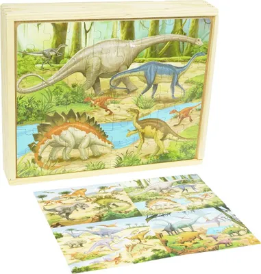 Immagine prodotto di Puzzle in legno dinosauro colorato 4 in 1