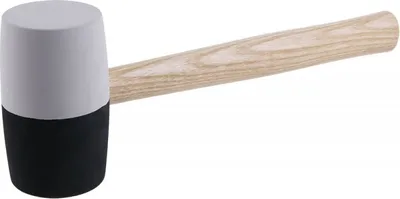 Produktbild von Levior Gummihammer, schwarz-weiß, 65 mm, 34 cm, Holzgriff