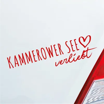 Produktbild von Auto Aufkleber Kammerower See verliebt Herz See Liebe Car 19x5 cm Rot Sticker Heckscheibenaufkleber