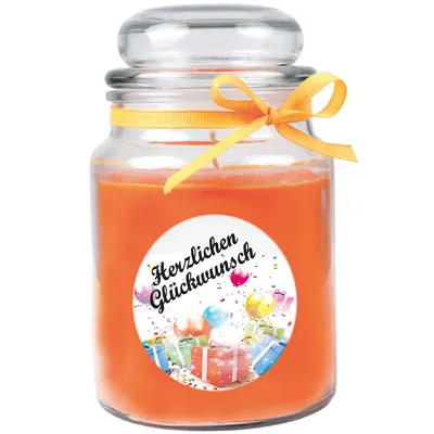 Immagine prodotto di Candela profumata in barattolo al melone – Regali di compleanno, barattolo grande con coperchio, durata di combustione di circa 110 ore, decorazione regalo