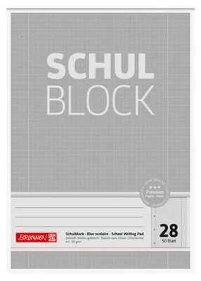 Immagine prodotto di BRUNNEN 1052628 Premium "School notepad" A4 quadrato, con linea di margine interna ed esterna, lin. 28