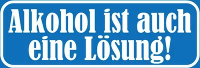 Produktbild von vianmo Holzschild 10x27 cm Alkohol ist auch eine Lösung Essen Trinken