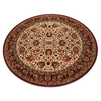 Produktbild von Wollteppich KASHQAI 4362 102 Kreis Ornament beige / rotwein beige rund 160 cm