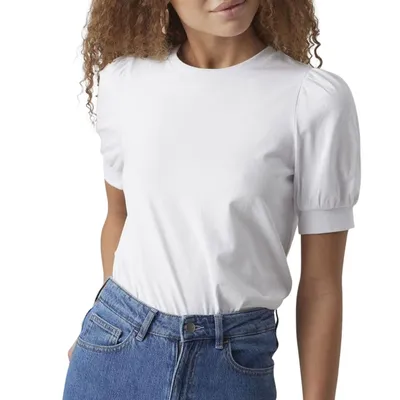 Produktbild von Vero Moda 10275520_5_65, T-Shirt, Weiblich, Weiß, M, 1 Stück(e), Wash with similar colors; Wash with similar colors, Line dry in the shade