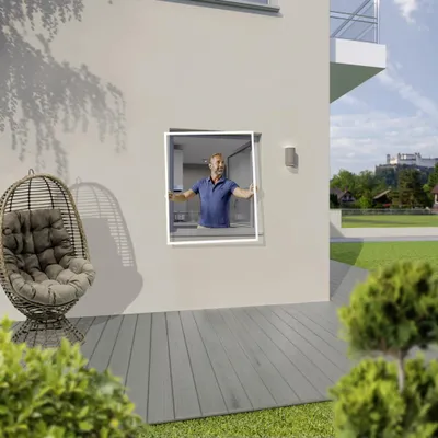 Produktbild von TrendLine Fliegenschutz-Fenster 120 x 150 cm schwarz/weiß kürzbar