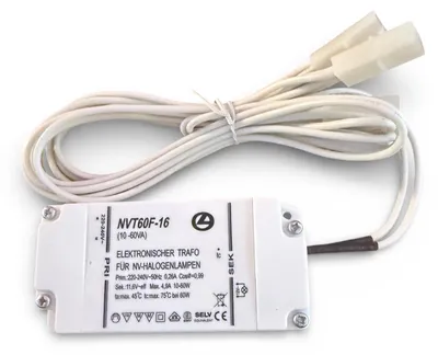 Produktbild von Starlicht elektronischer Transformator 10–60 W 12 V AC VDE mit Kabelbaum NVT60F-16
