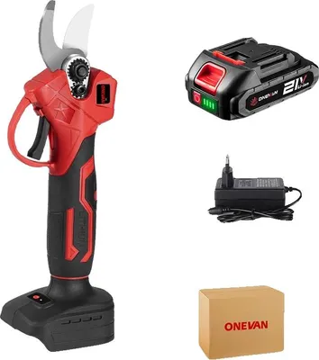Obrázek produktu pro Zahradní nůžky, bezkartáčový motor, ergonomický design, 1 akumulátor – červená