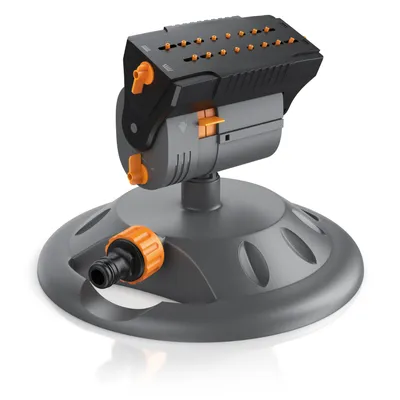 Produktbild von Brandson Viereckregner, Garten Sprinkler, Rasensprenger rotierend, Oszillationsregner 16 Düsen, bis 150 m², stufenlos einstellbar, Oszillation 30–150°, Schnellkupplungsadapter