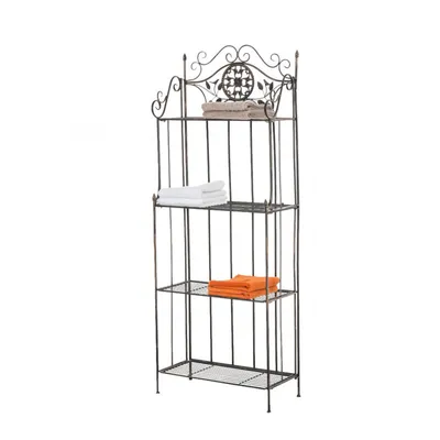 Produktbild von CLP Pflanzenregal Metall klappbar Flora, Blumenregal 4 Ebenen, Standregal bronze