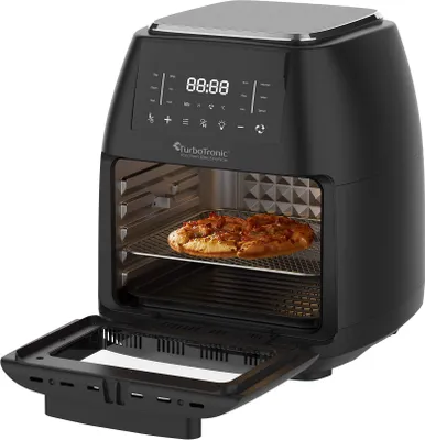 Produktbild von TurboTronic Heißluftfritteuse XL 12 l – AF260 – digitaler Airfryer & Dörrautomat, 40–200 °C, Dörrfunktion, Frittierkorb, Drehspieß, Heißluftofen, Schwarz schwarz