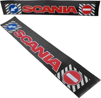 Produktbild von Scania Auflieger Kotflügel rot auf schwarz | 40 x 240 cm