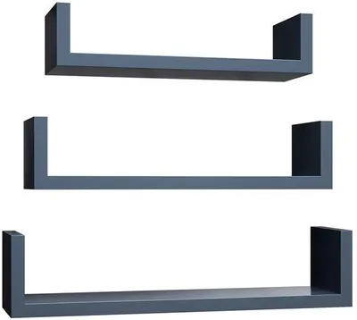 Produktbild von Wandplankenset, 3-teilig, 30/35/40 cm, 10 kg Tragfähigkeit, hochglanz grau