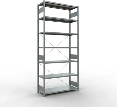 Produktbild von Schulte Fachbodenregal MULTIplus250 Stecksystem | Grundregal | HxBxT 300x130x50cm | 7 Ebenen | Fachlast 250kg | Verzinkt